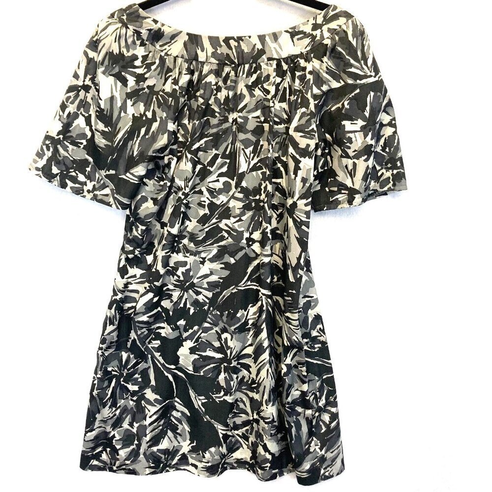 TRINA TURK Silk &‎ Wool Mid High Dress Womens Size 8 Black White Floral - Picture 2 of 13
